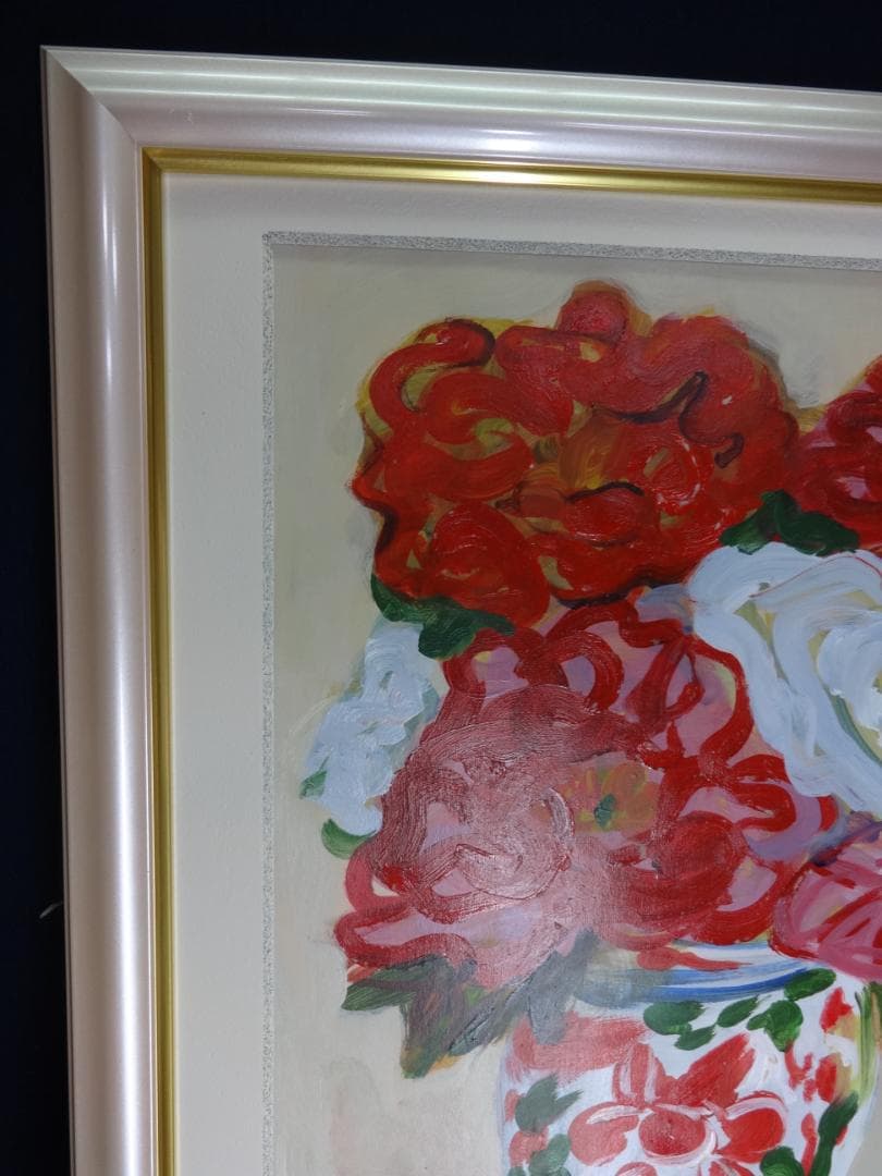 梅原龍三郎 薔薇 1932年頃　肉筆油彩画　紙本著色・額装