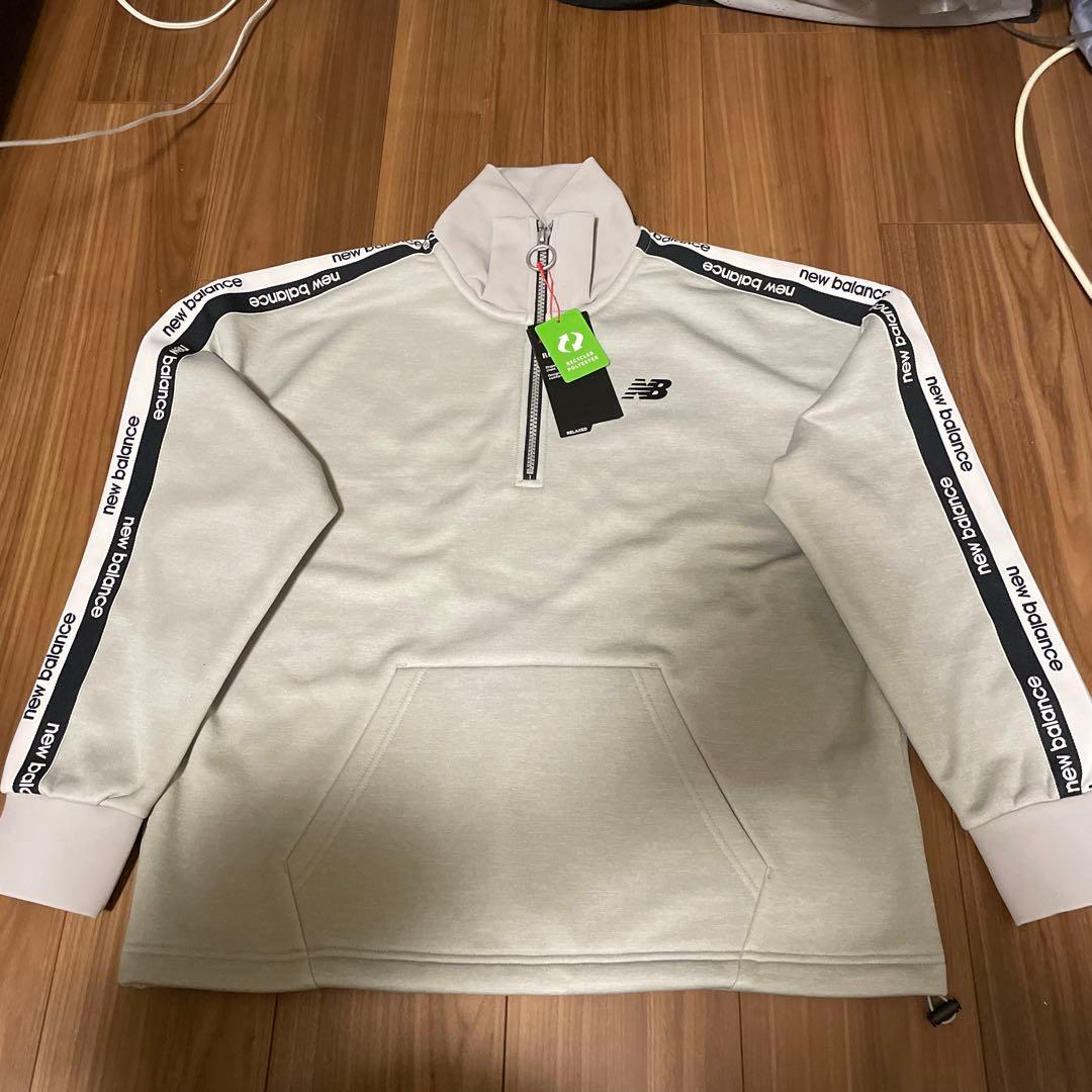 新品　New Balance レディース サイズ2 グレー　ハーフジップ　裏地付