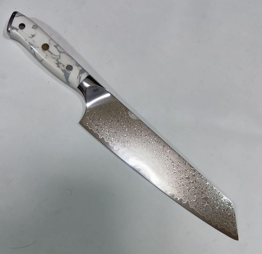 VG10割り込み 67層ダマスカス 切付 牛刀 21cm ターコイズストーン柄