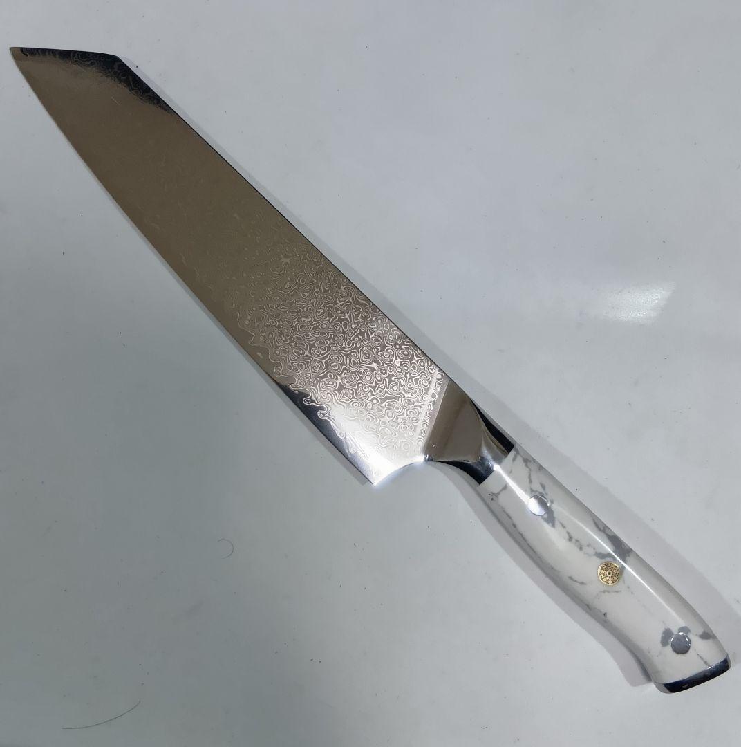 VG10割り込み 67層ダマスカス 切付 牛刀 21cm ターコイズストーン柄