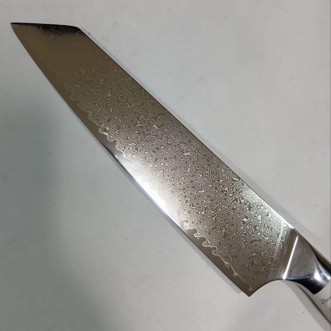 VG10割り込み 67層ダマスカス 切付 牛刀 21cm ターコイズストーン柄