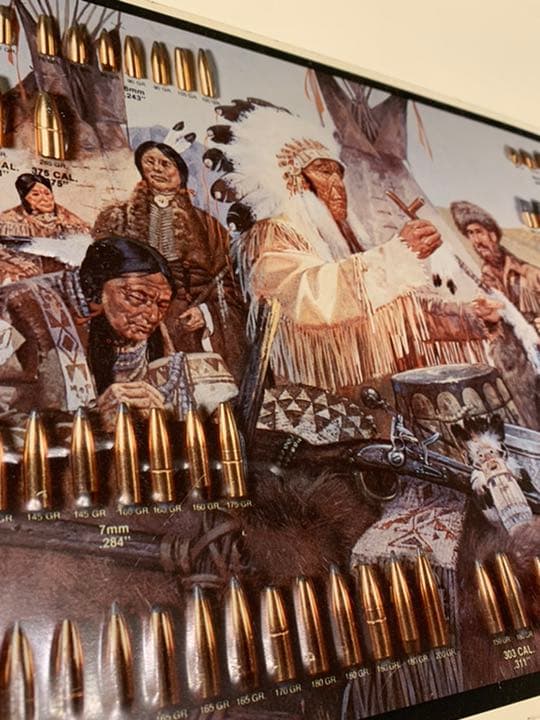金属版 プレート インディアンと銃弾