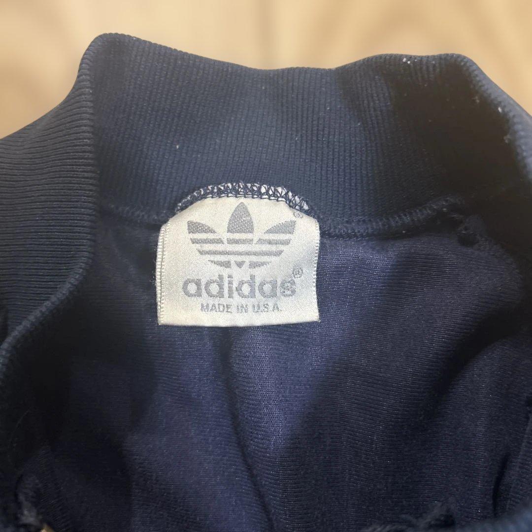 adidas made in USA ジャケット　ネイビー　Sサイズ　80s