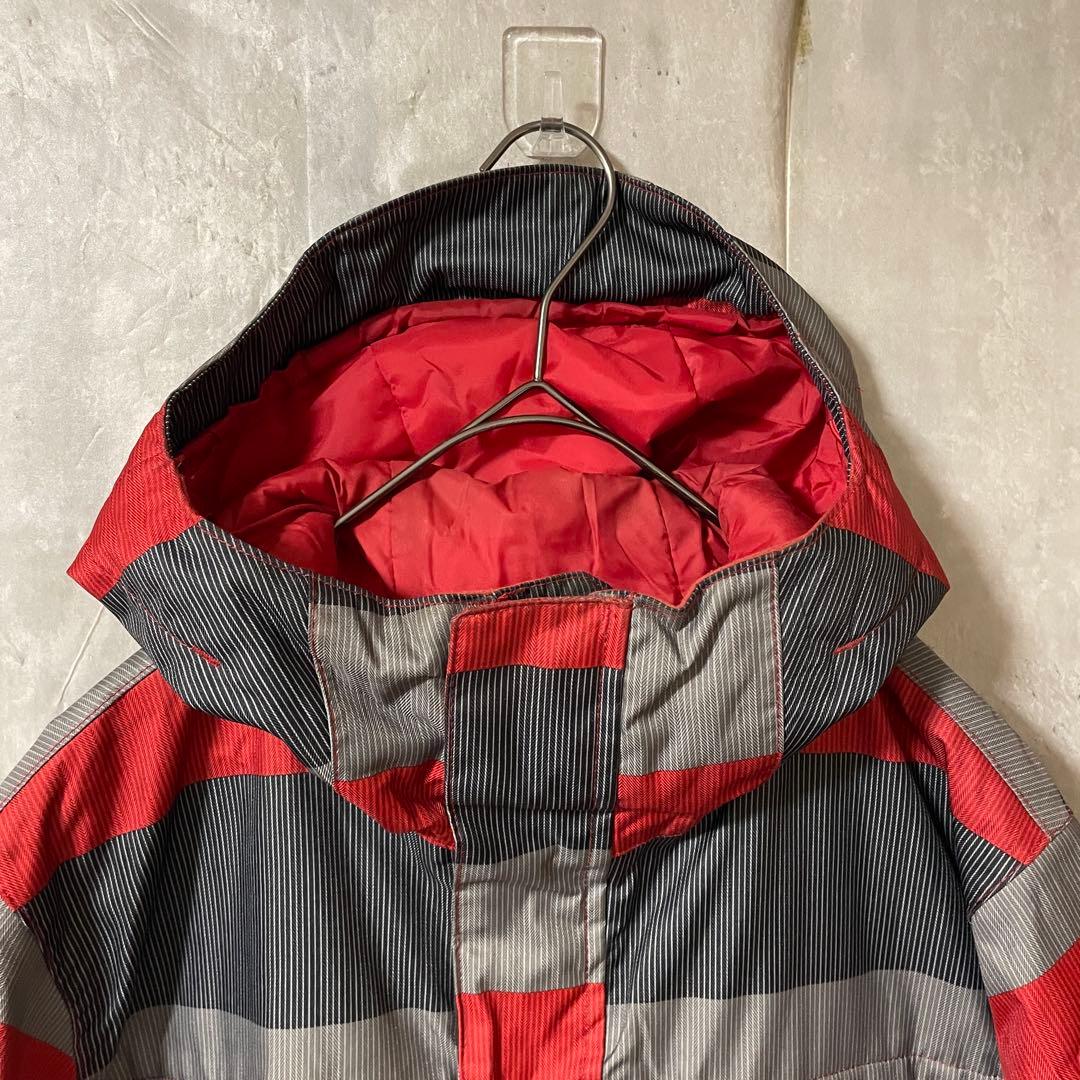 Burtonバートンスキーウェアスノーボードジャケットパーカー灰色グレー赤レッド