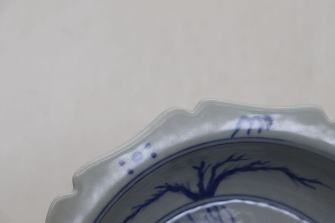 五良大甫呉祥瑞造　染付 人物紋鉢　送料込み260317
