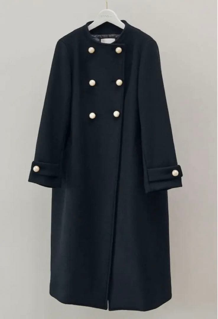美品 Stina スティナ クローゼット ウール パールボタンコート36 完売品