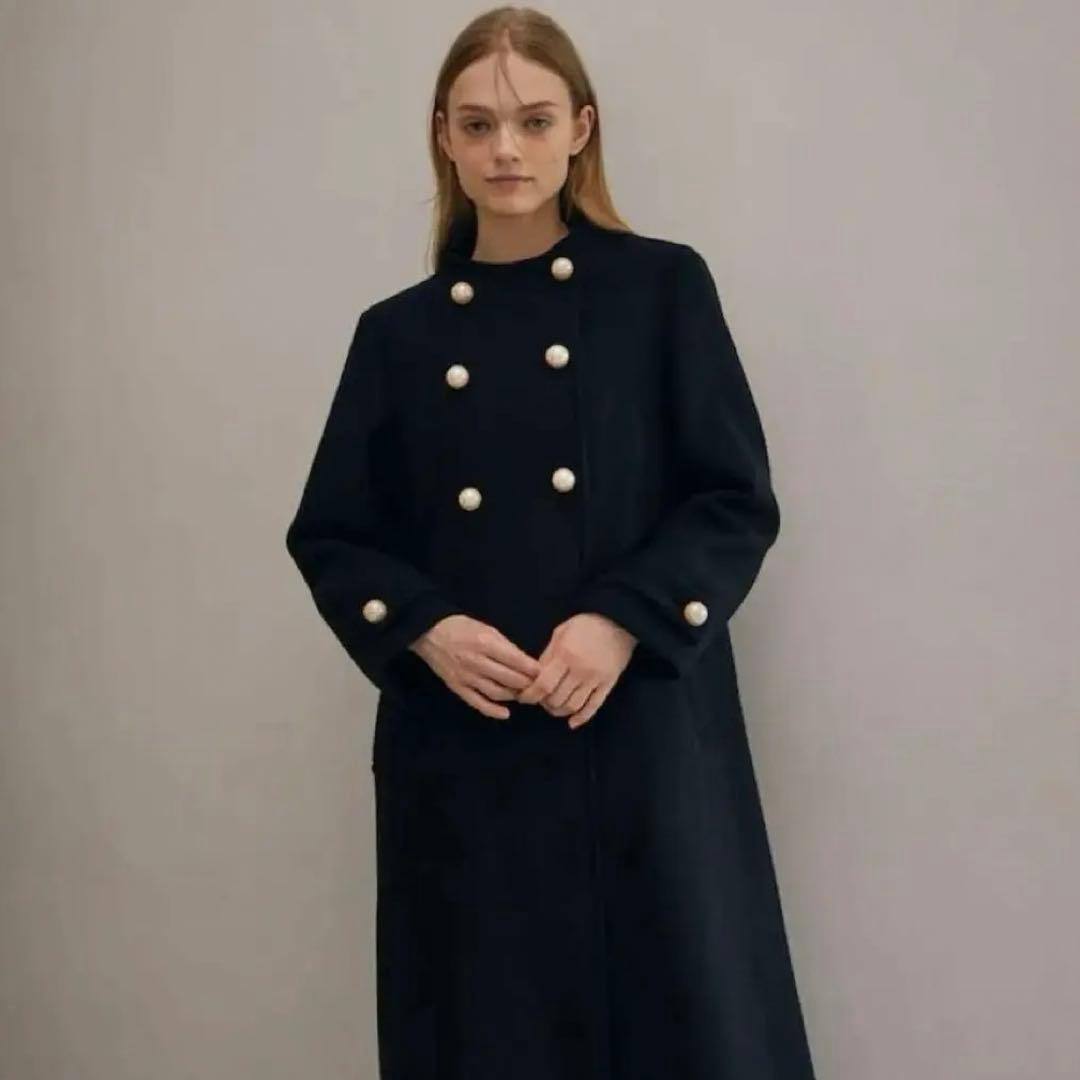 美品 Stina スティナ クローゼット ウール パールボタンコート36 完売品