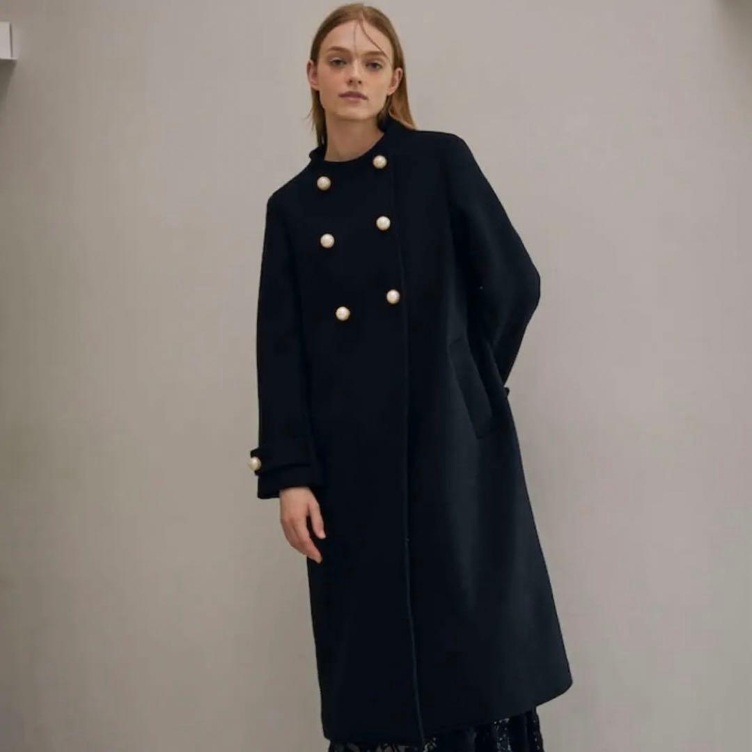 美品 Stina スティナ クローゼット ウール パールボタンコート36 完売品