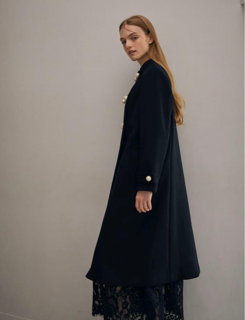 美品 Stina スティナ クローゼット ウール パールボタンコート36 完売品