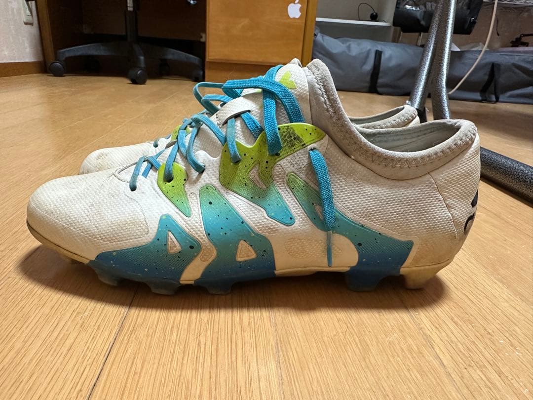 adidas サッカーシューズ ホワイト/ブルー/グリーン