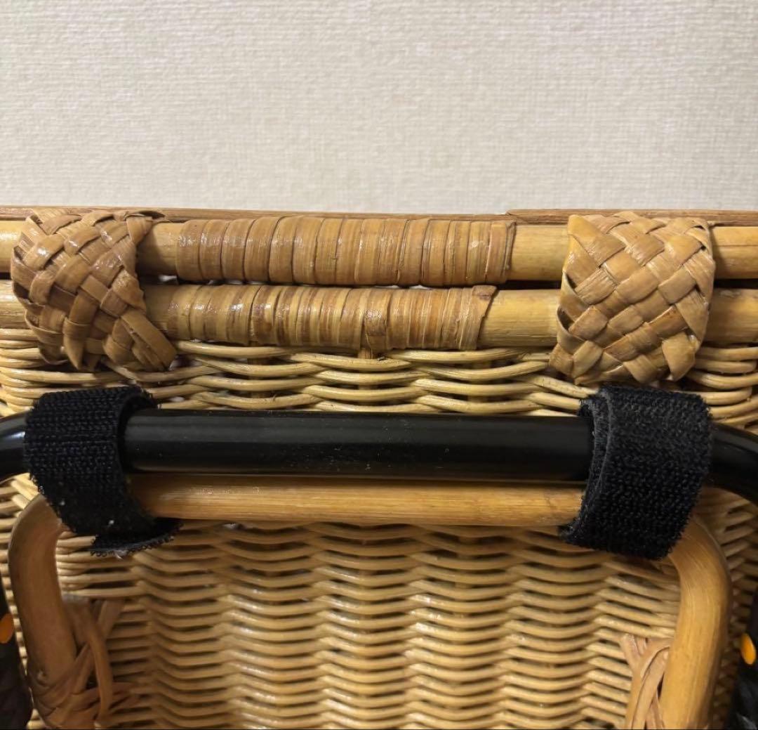 m*e様 藤ラタン製キャスター付き おしゃれショッピングカート　レトロ
