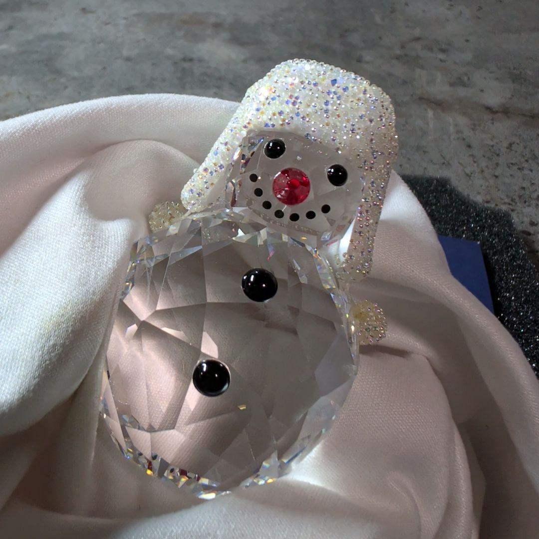 Swarovski 雪だるま ガラスカラスとアヒル 置物 セット