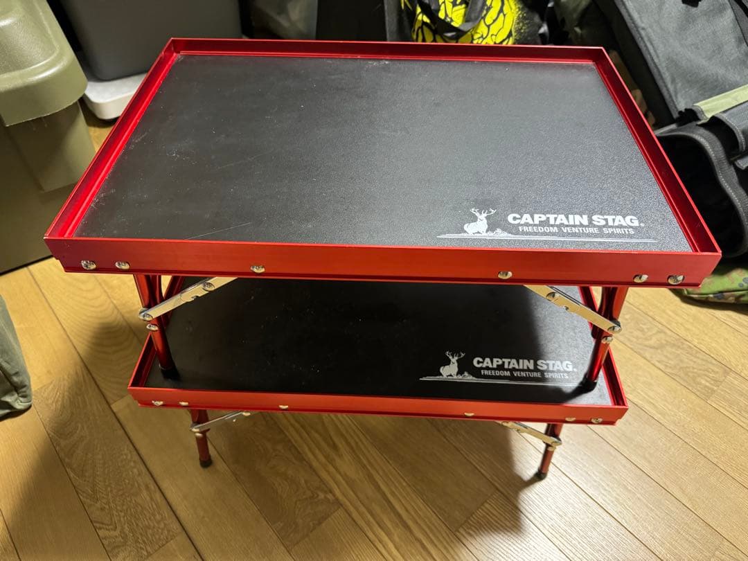 4個セット　キャプテンスタッグ アルミ　トレー型コンパクトテーブル　キャンプ