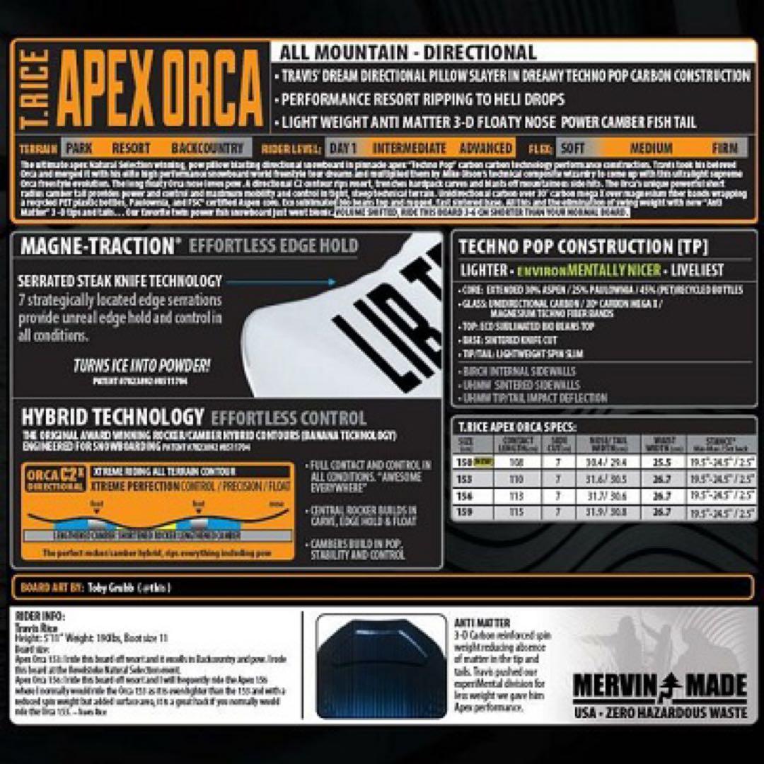 【新品未使用】LIBTECH 25-26 APEX ORCA 153