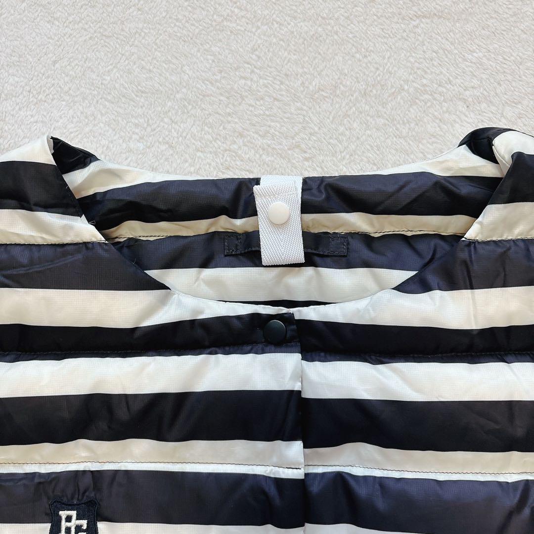 美品　パーリーゲイツ　ダウン　ベスト　ボーダー軽量　コンパクト　収納