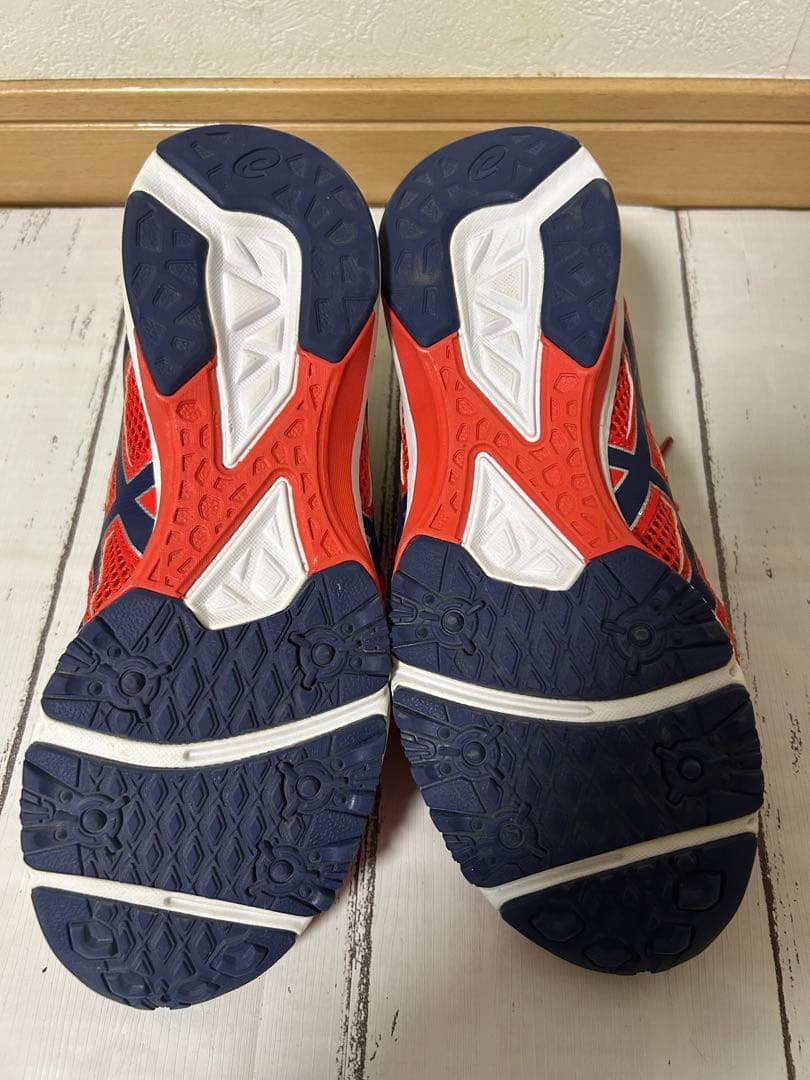 ASICS ランニングシューズ 運動靴　レッド/イエロー　赤　24.5