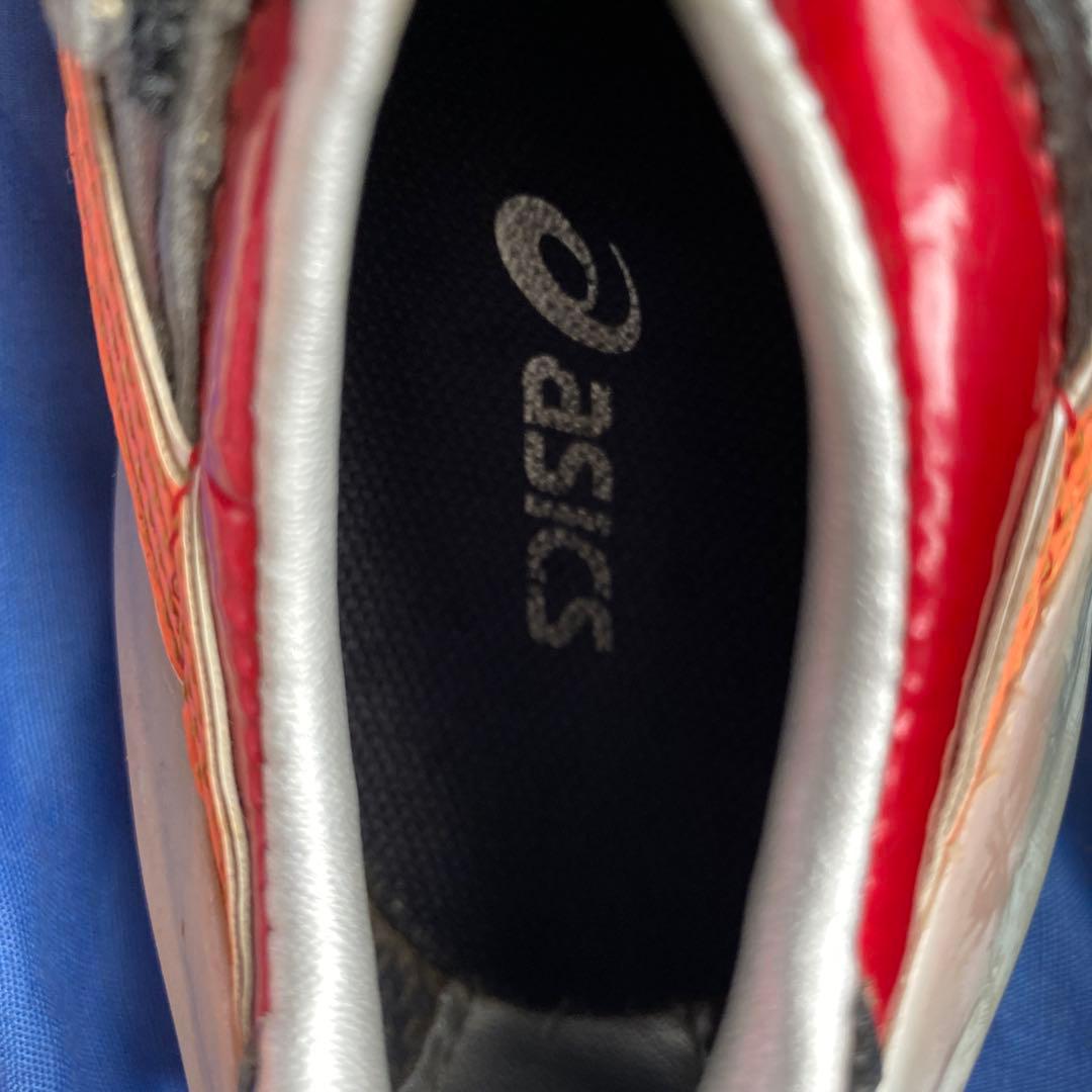 ASICS スパイクシューズ レッド/グレー