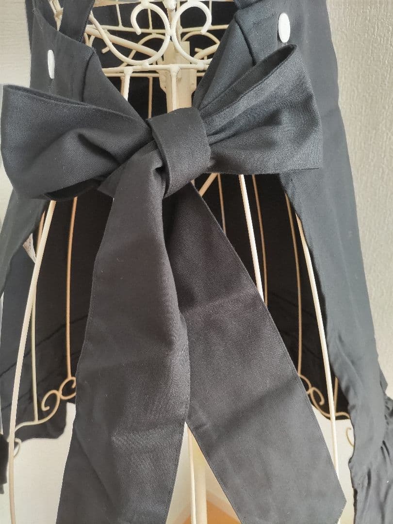 Princess style 黒エプロン フリル付き