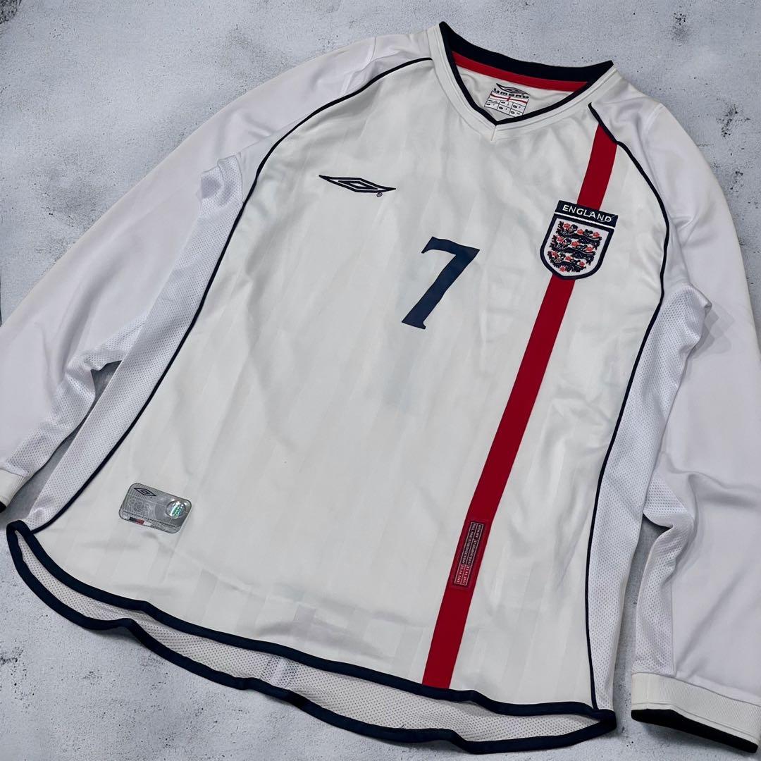 【良品】2002 イングランド代表 ホーム ユニフォーム #7 ベッカム