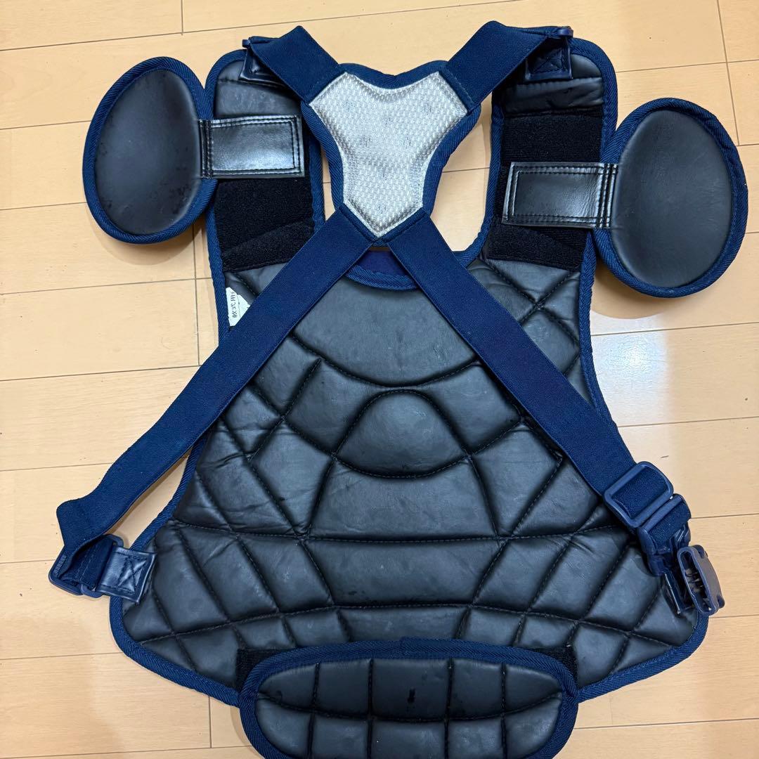 ミズノ　プロ　キャッチャー防具一式　（収納袋有り）　ネイビー