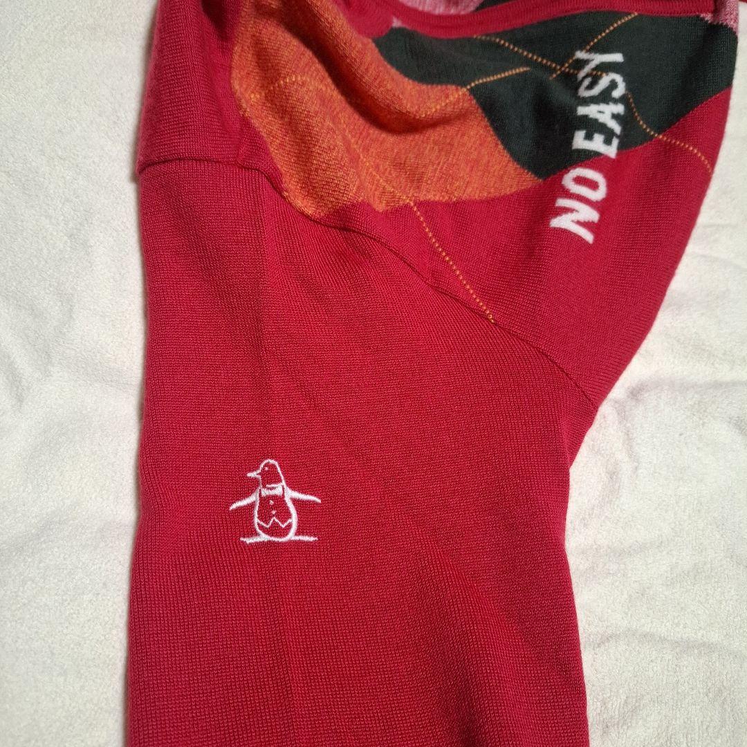 ★美品　ハーフジッブニット　ハイネック薄手ニット　マンシングウェア　アーガイル