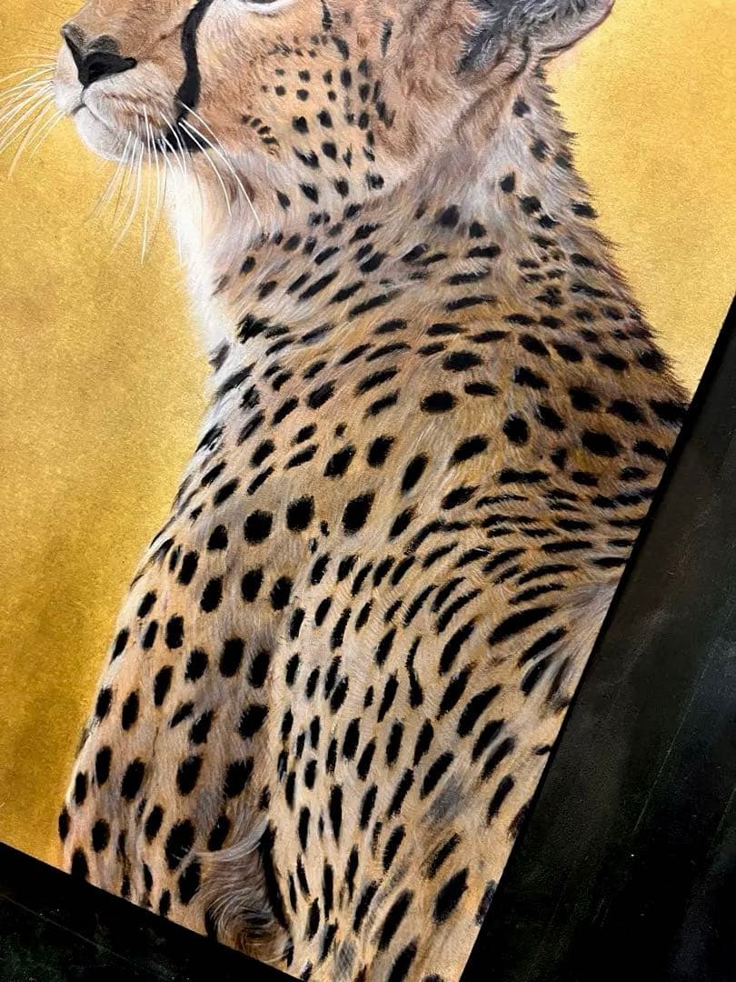 若いチーター　色鉛筆画