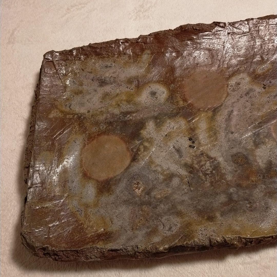 【和食器超大皿】備前焼　宝瓶堂　柴田絋造作　超特大角型盛り皿　飾り皿