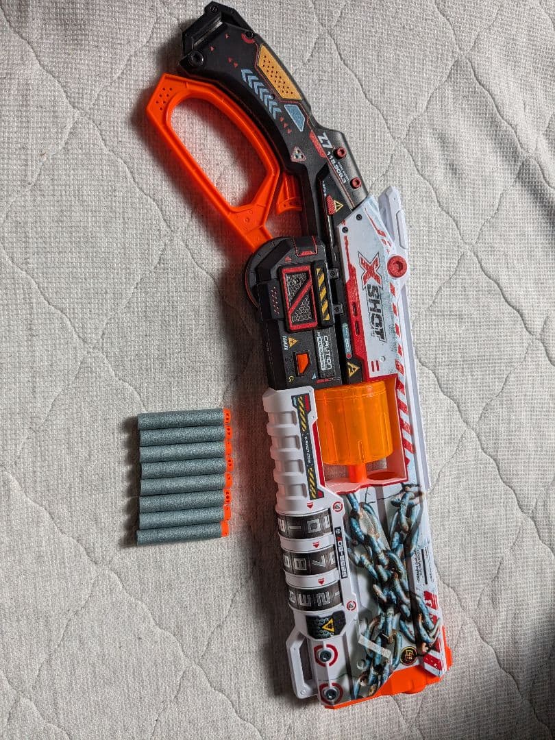 NERF トイガン 青/オレンジ ダーツ付き