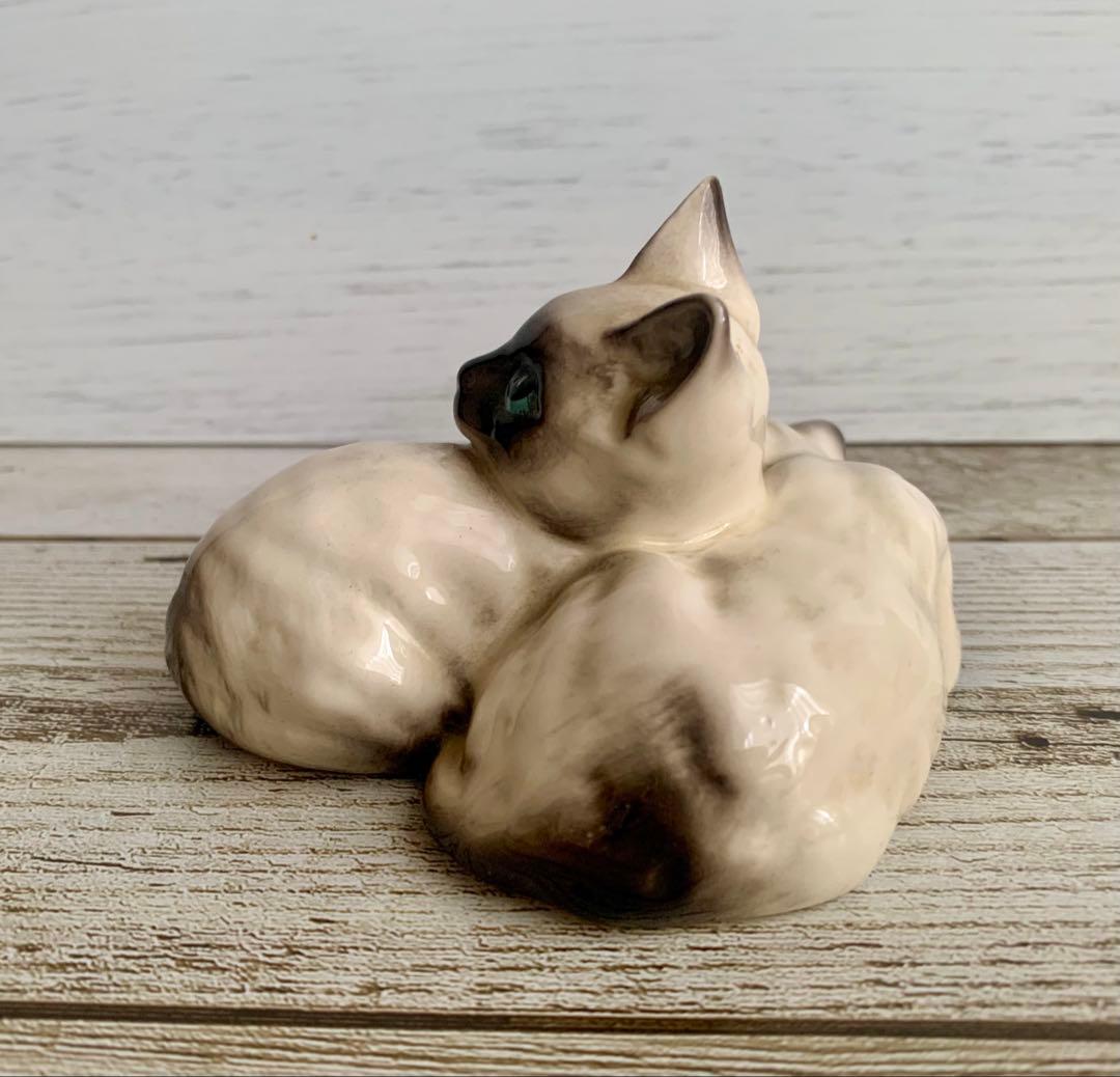 ベスウィック 2匹のシャムの仔猫 猫の置物 フィギュリン アンティーク②
