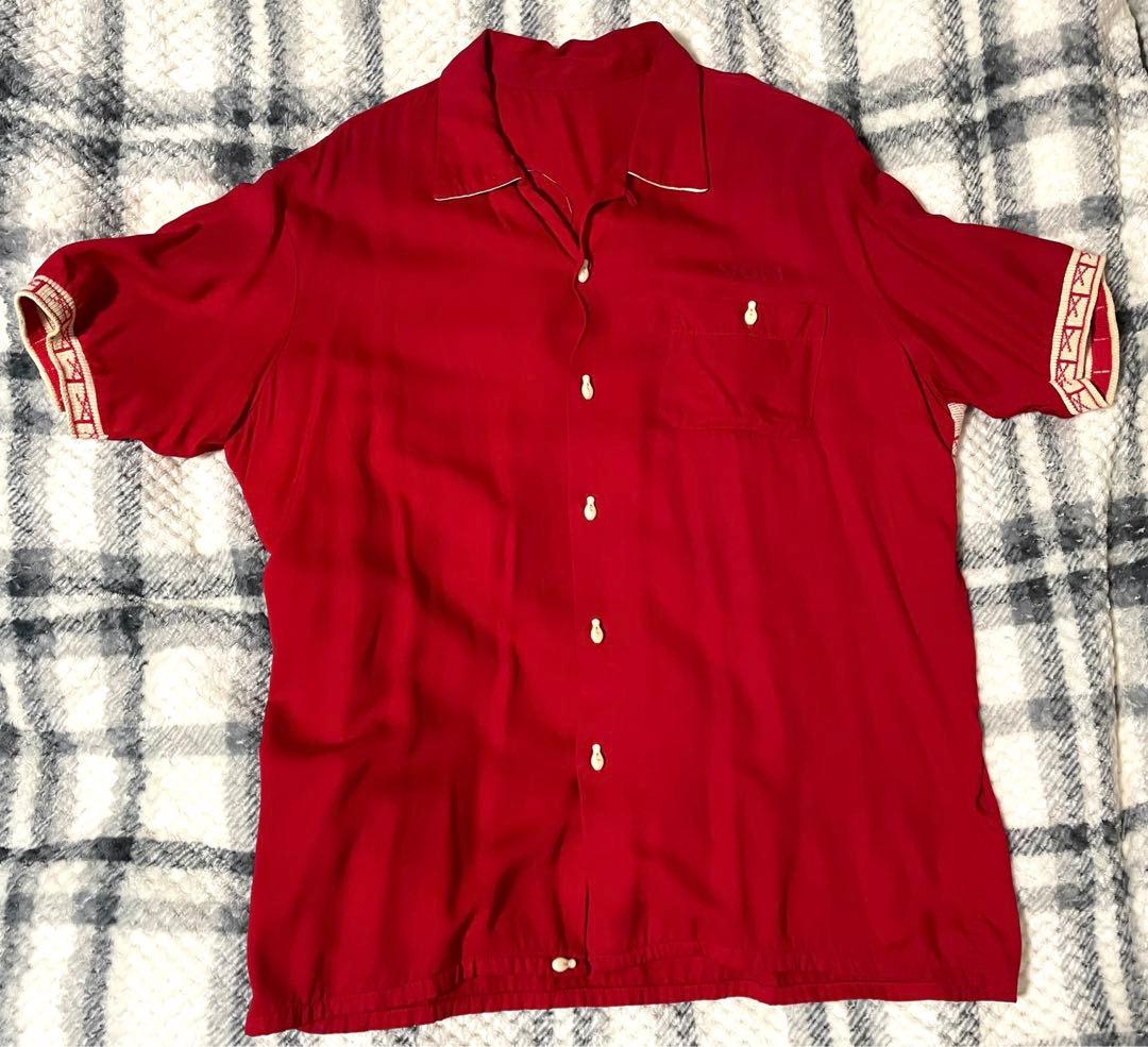 50s ヴィンテージボウリングシャツ　レーヨンギャバ