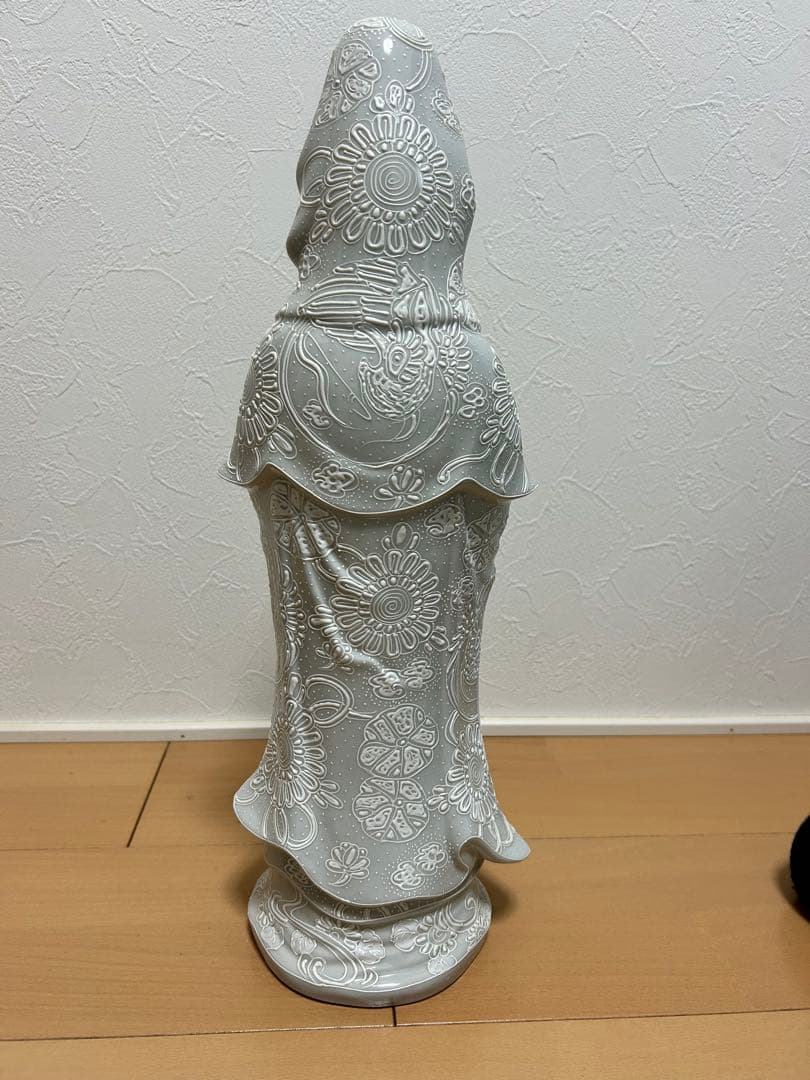 「白磁観音」「九谷」「菊仙」約45cm
