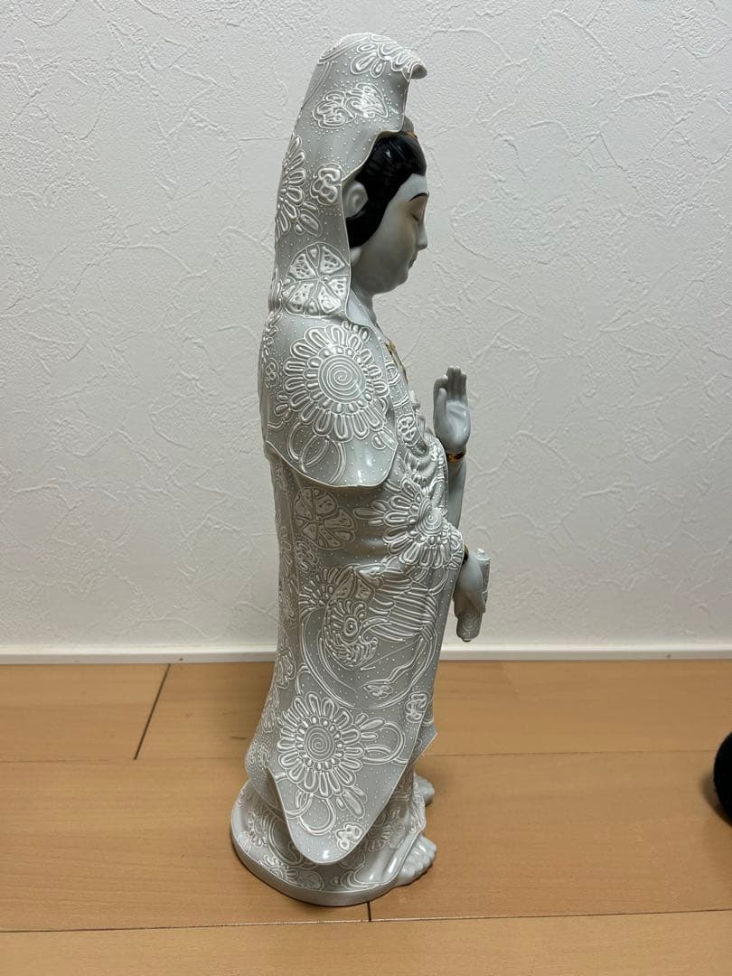「白磁観音」「九谷」「菊仙」約45cm