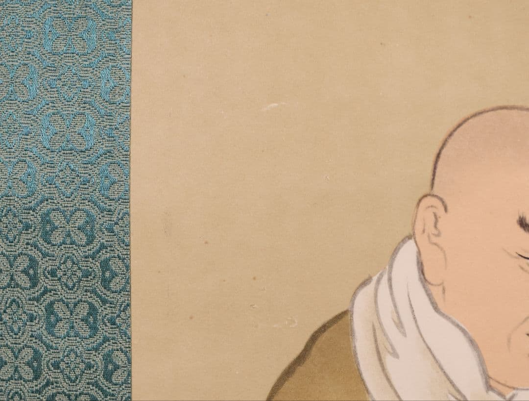 工芸画 親鸞聖人 山伏の弁円 紙本 掛軸 常陸國稲田禅坊之印 仏画 MB250