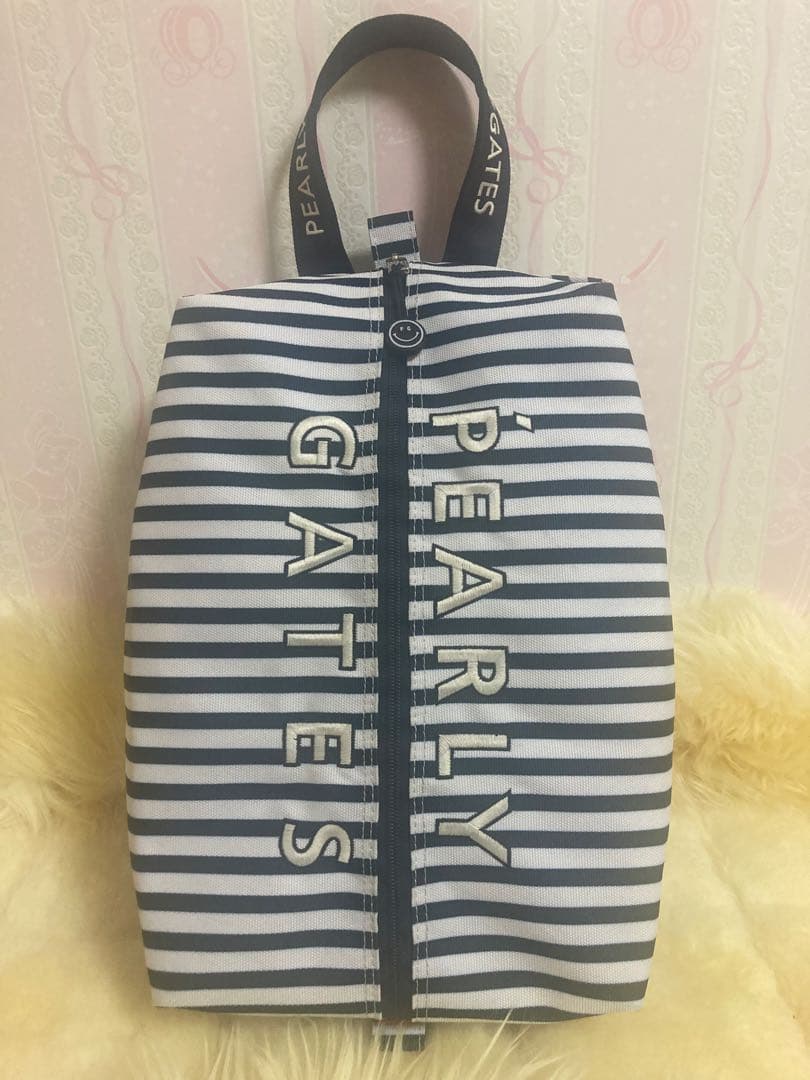 【美品】PEARLY GATES ストライプ ゴルフ シューズケース
