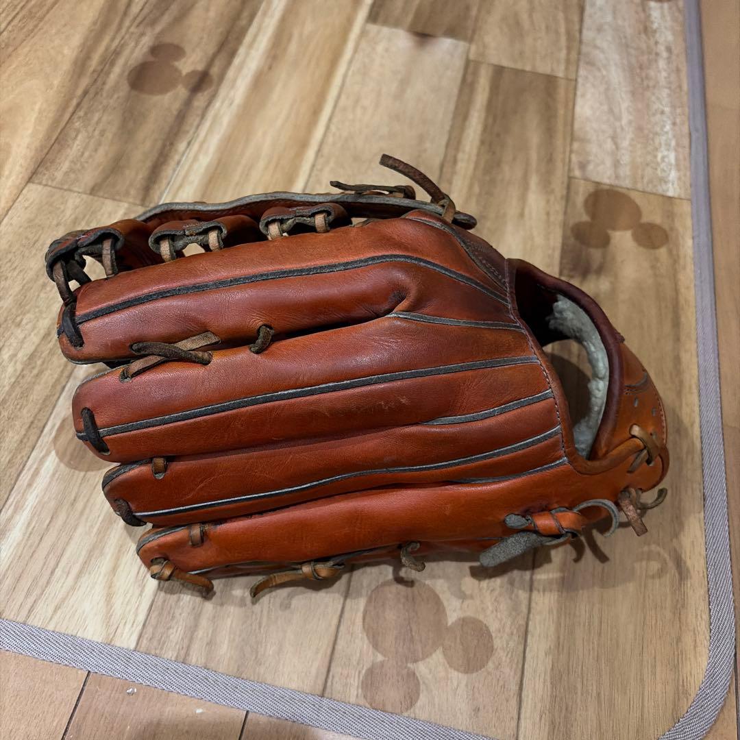 オレンジ レザー 硬式野球グローブ