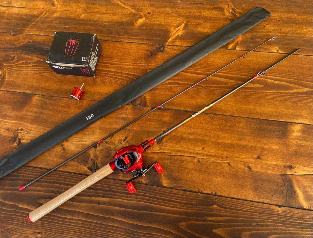 バス釣りセット　2ピースロッド　6ft バスロッド　ベイトロッド　カーボンロッド