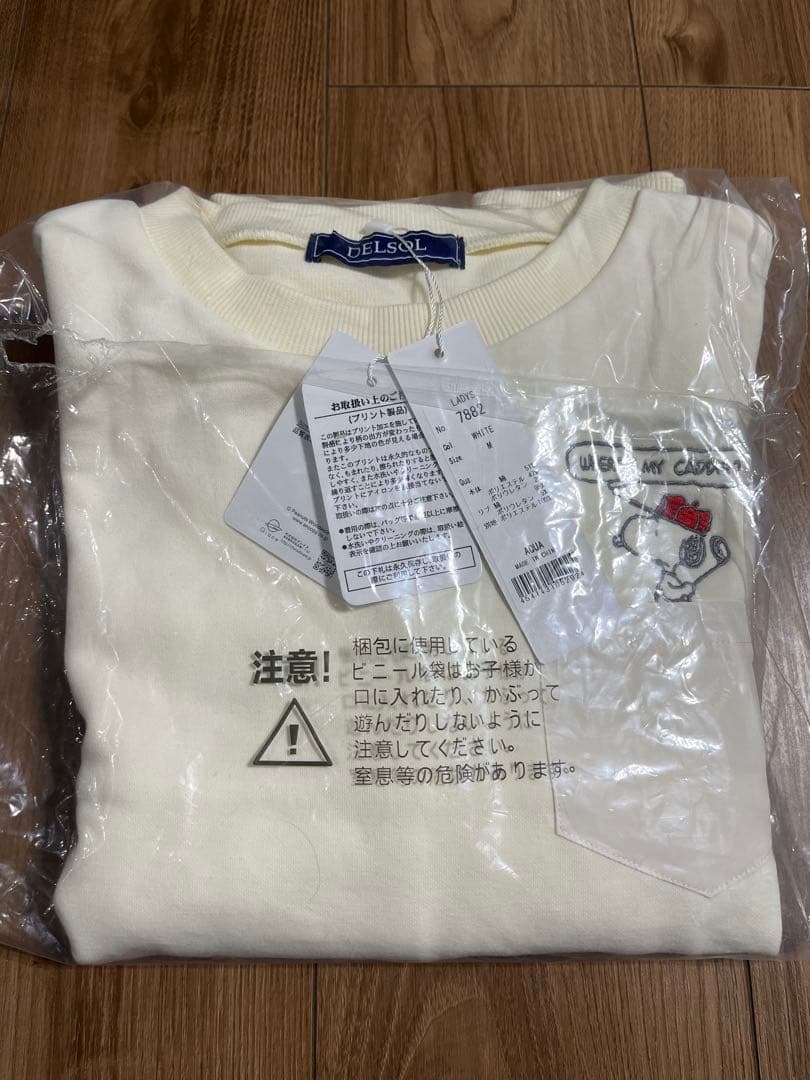 DELSOLｘPEANUTS　スヌーピーコラボ　裏毛 トレーナー ポケット付き