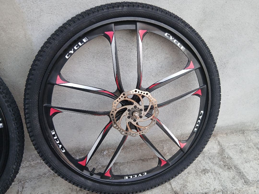 自転車ホイール 26インチ 黒 ダブルリム
