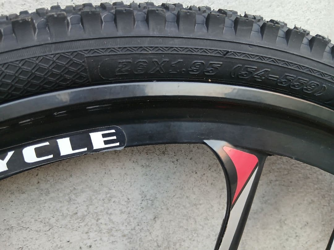 自転車ホイール 26インチ 黒 ダブルリム