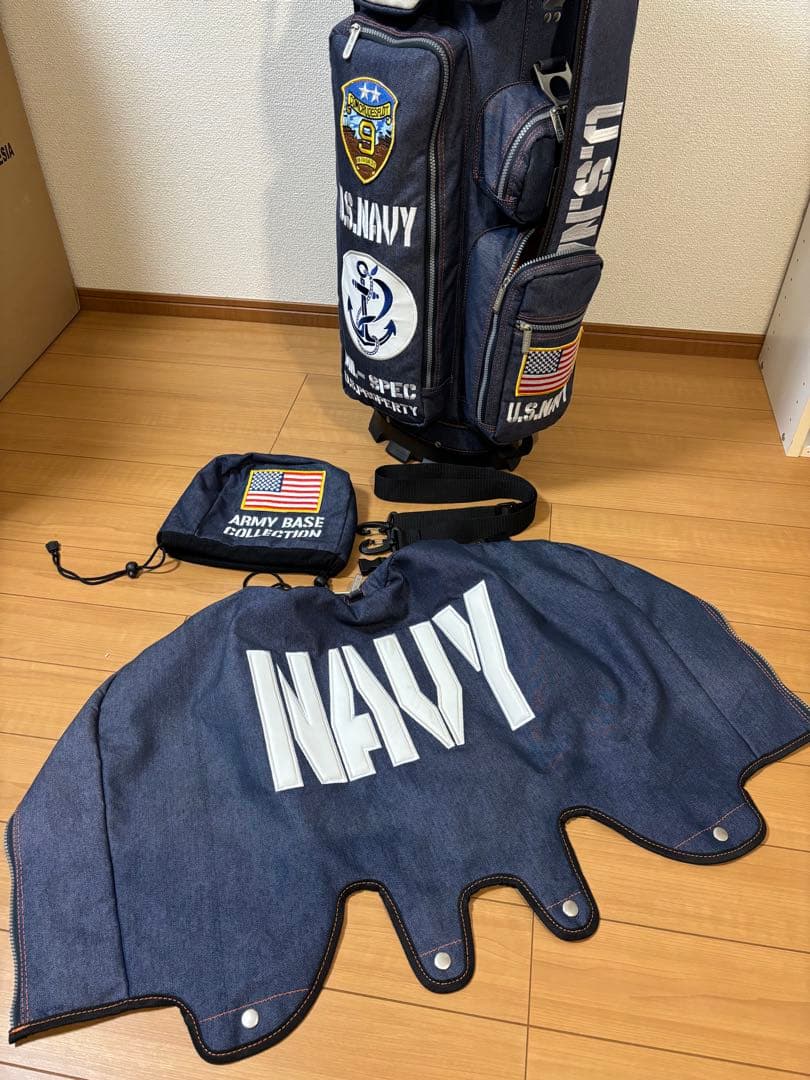 アーミーベースコレクション デニム　スタンドキャディバック 美品 アイアンカバー