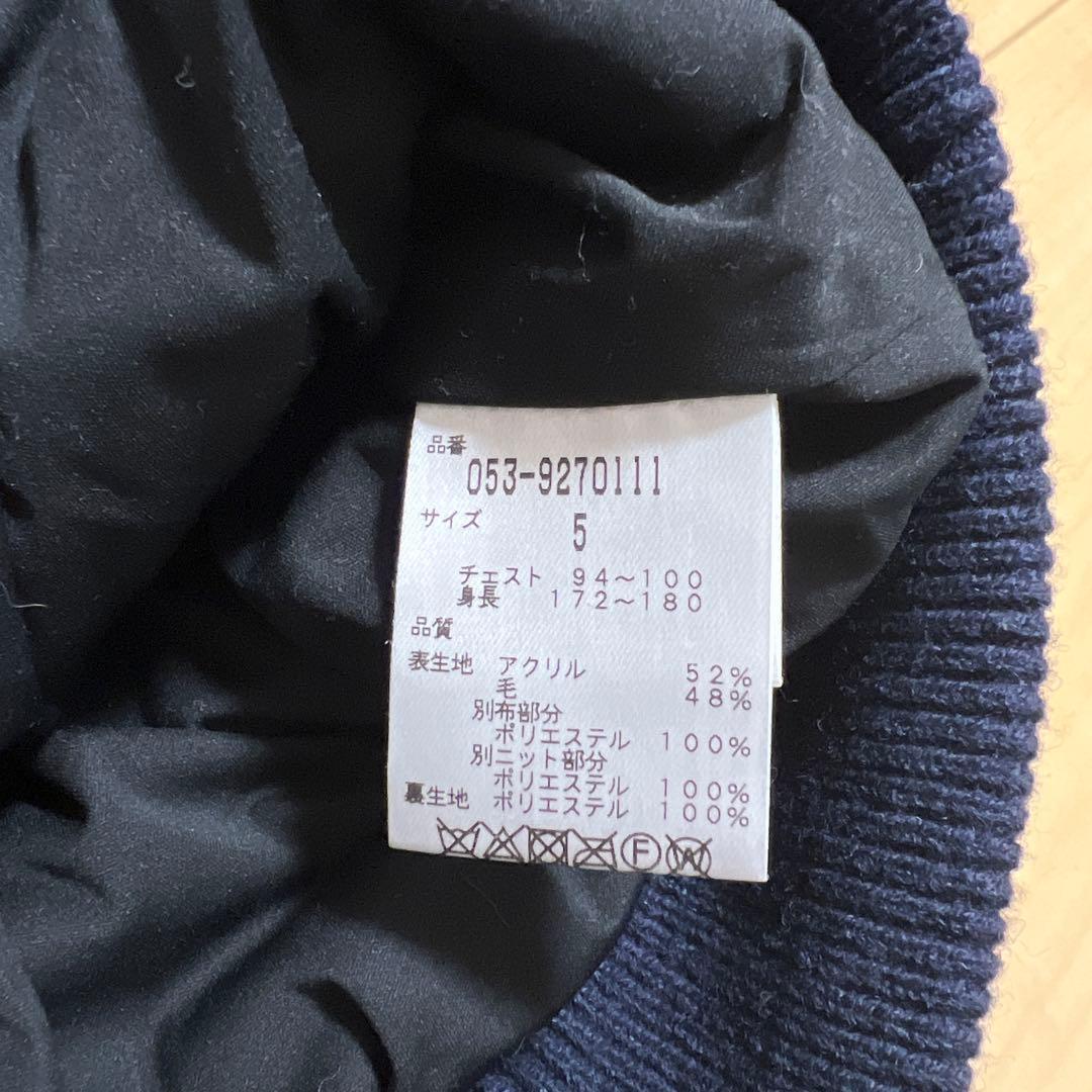 【美品】パーリーゲイツ　裏地防風付きニット　ネイビー　サイズ5（L）　スニード