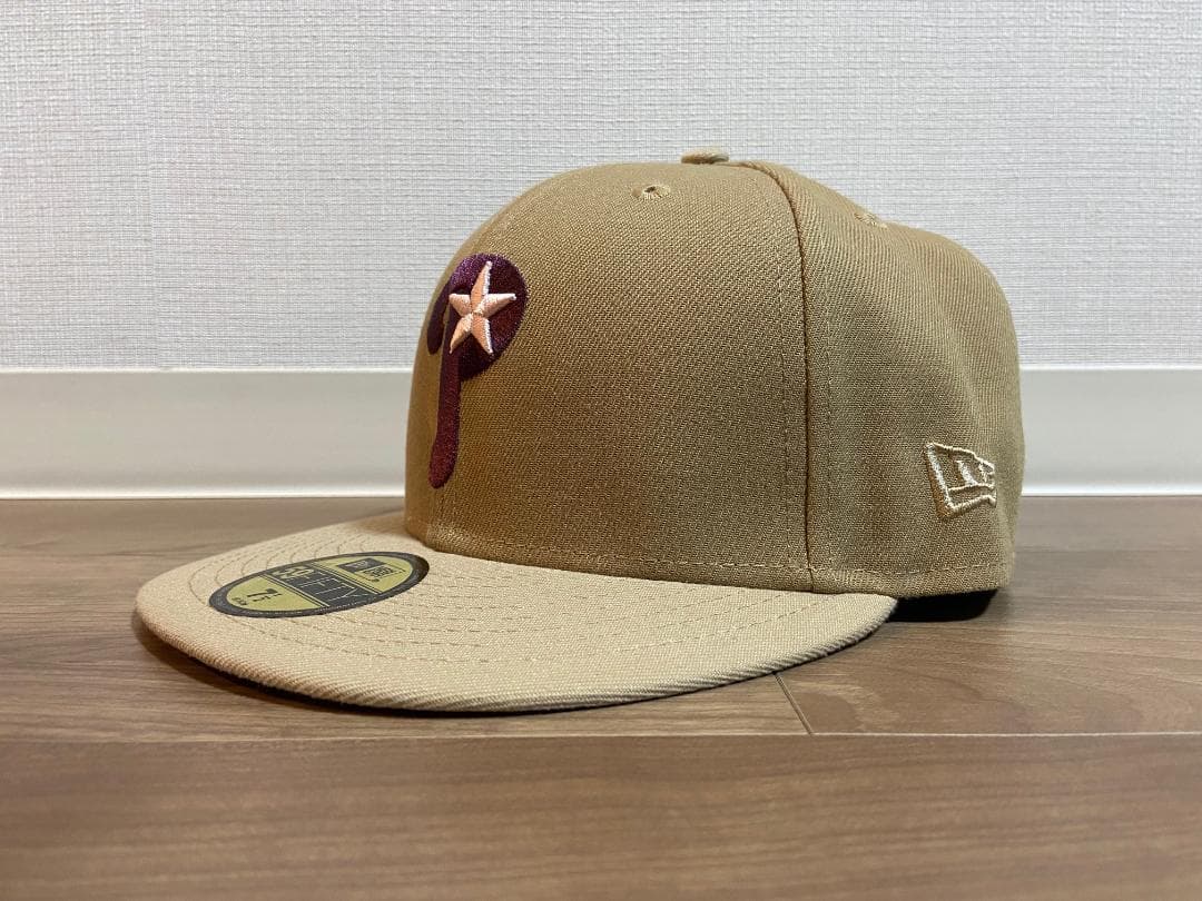 New Era 7 5/8 60.6cm フィラデルフィアフィリーズ ベージュ