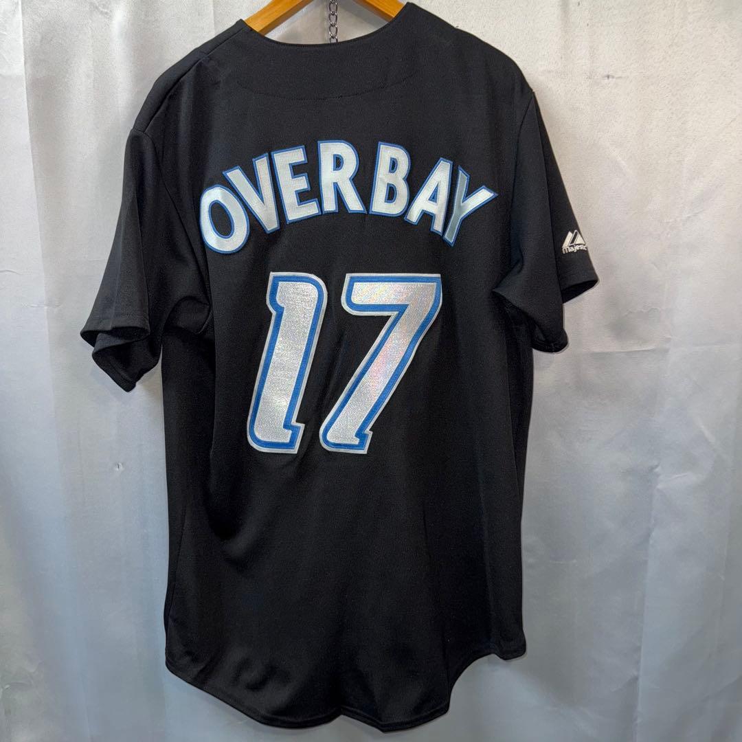 ブルージェイズ MLB OVERBAY L 黒 背番号入り ユニフォーム