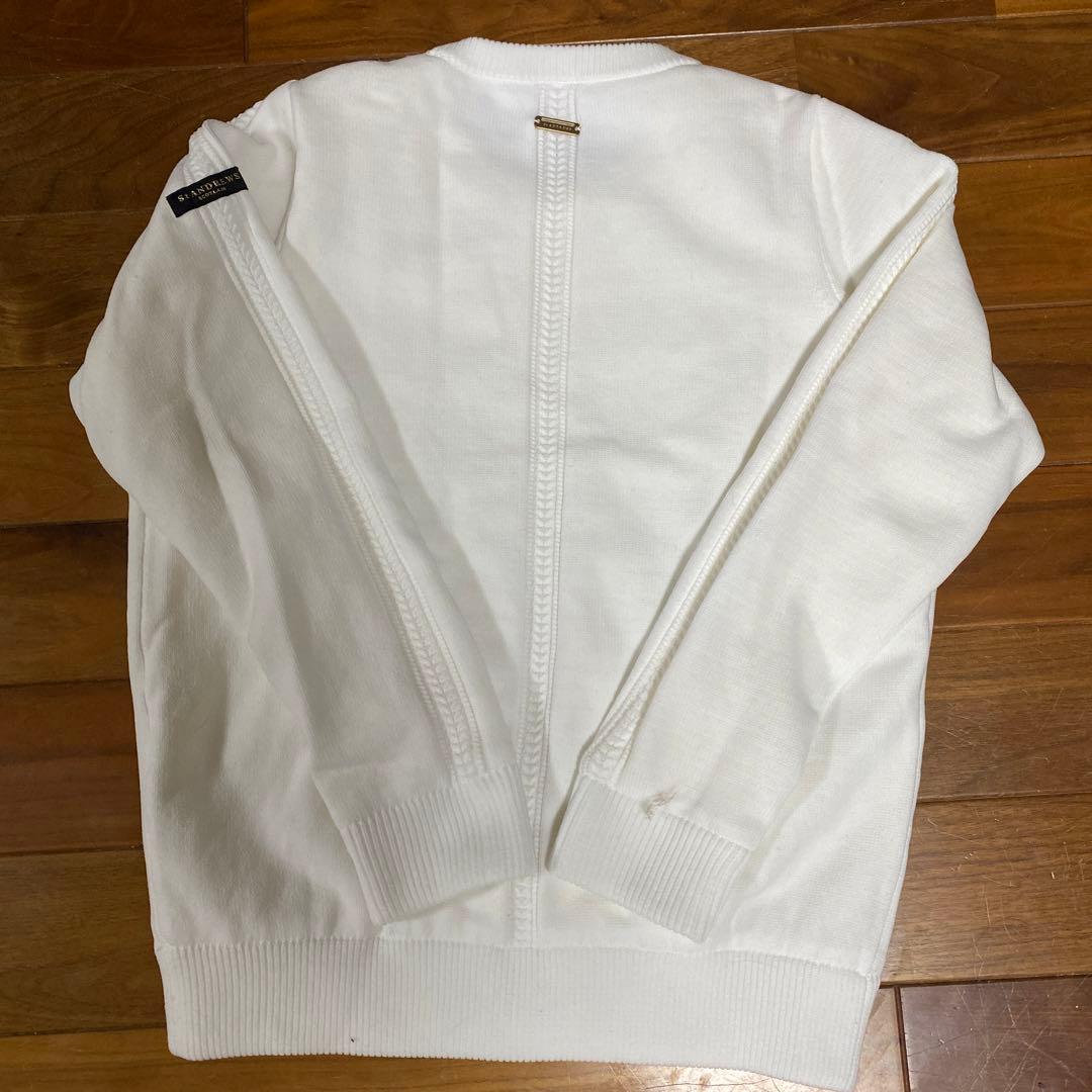 St Andrews ホワイト ケーブルニットセーター M