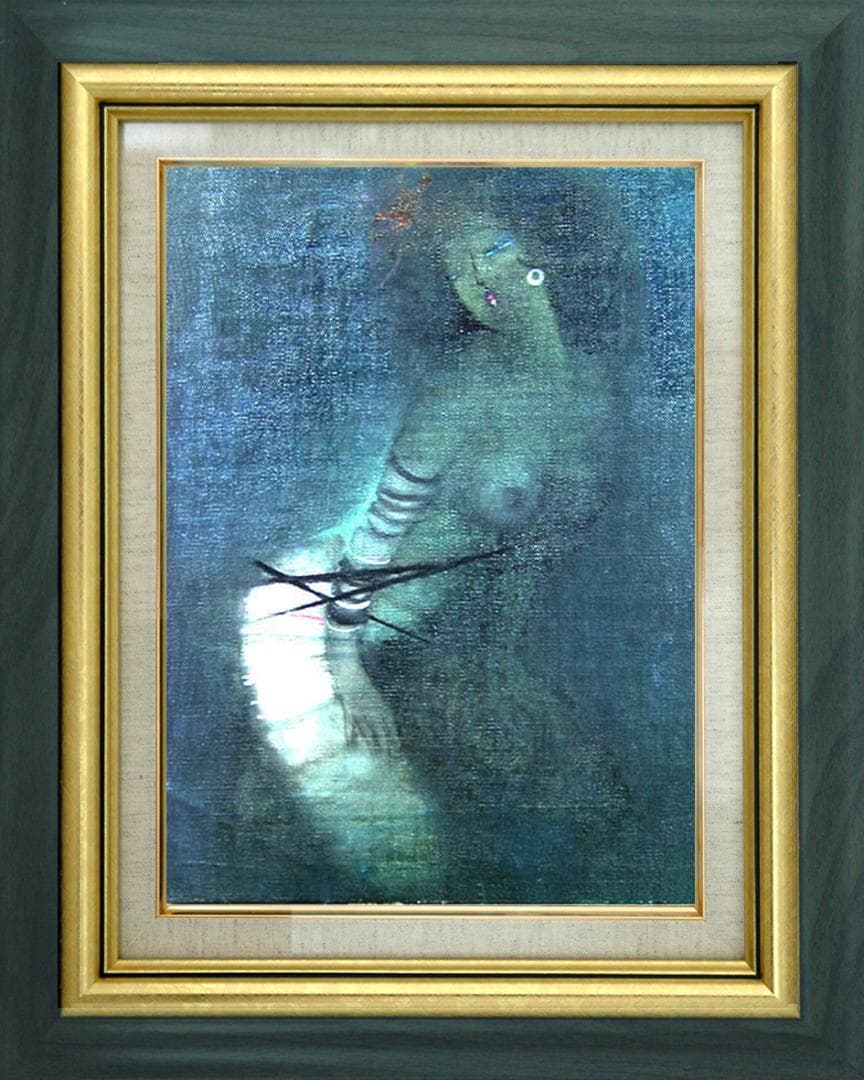 油絵 菅家令子 絵 絵画インテリア 額付(銀) F4-152023 人物 女性像