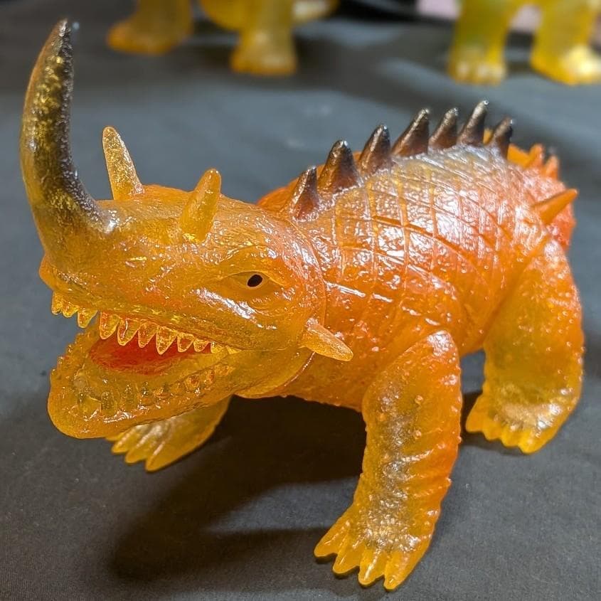 昭和ガメラ＆バルゴン＆ギャオス（マルサン・日東復刻）クリアミドルソフビ３体セット