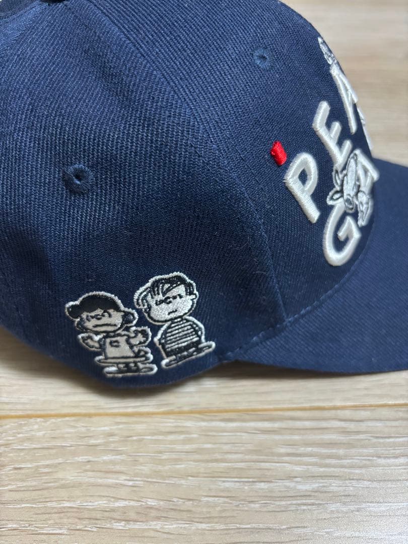 新品 PEARLY GATES スヌーピー 刺繍キャップ ネイビー PEANUS