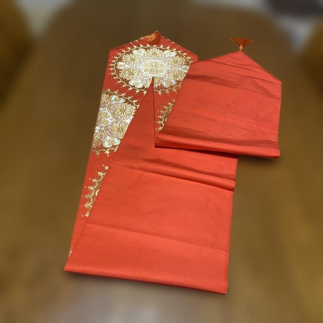 table runner 川島織物　金彩華紋　帯リメイク　長尺