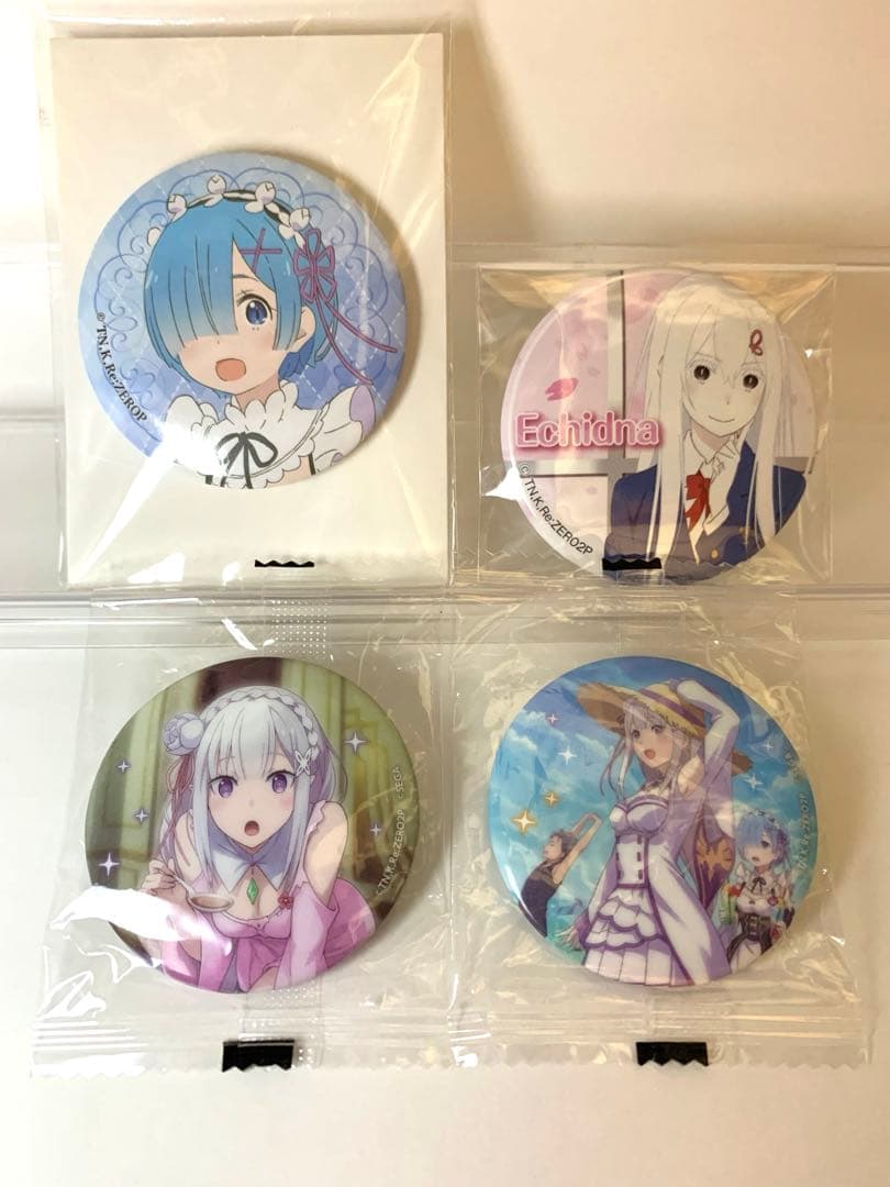 リゼロ　エミリア　レム　エキドナ　缶バッジ　セット
