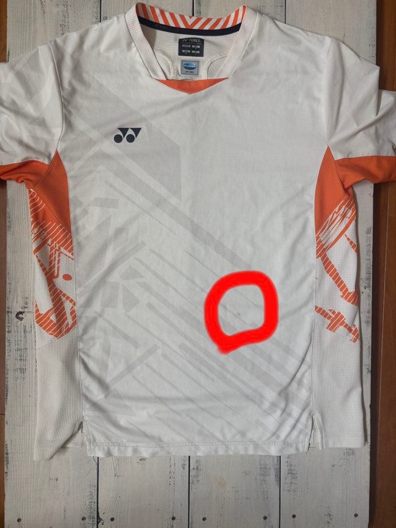 YONEX バドミントン Tシャツ ホワイト/オレンジ
